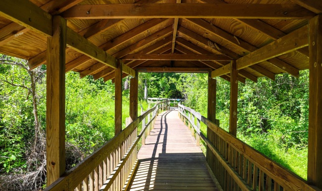 a covered bridge
